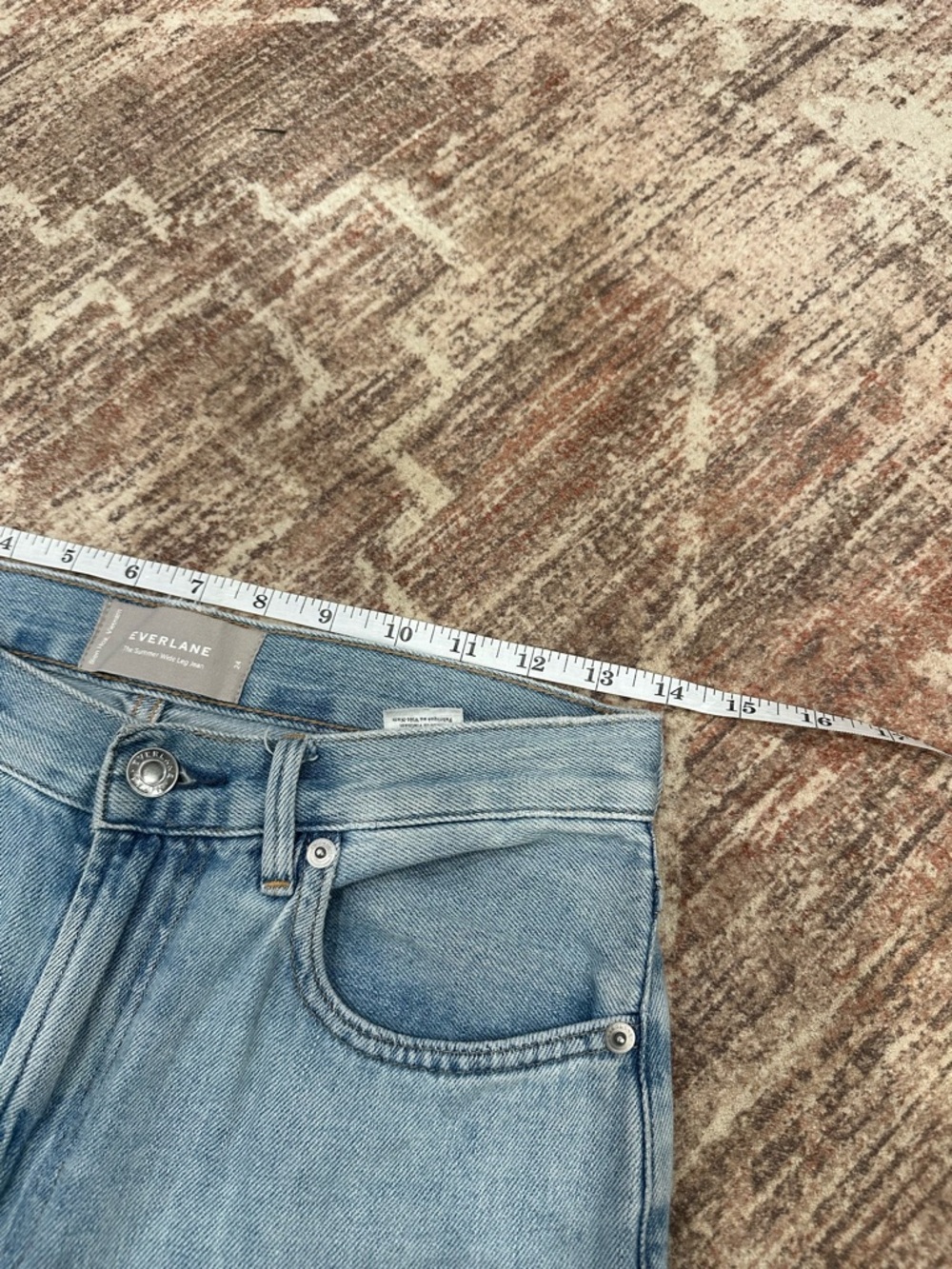 Everlane Womens 24 Blue The Summer Wide Leg High Rise Jeans Light Wash Denim - Picture 6 of 10